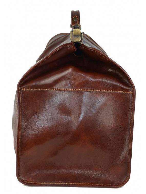 Vintage Italienische Leder Reisetasche Marrone (L)
