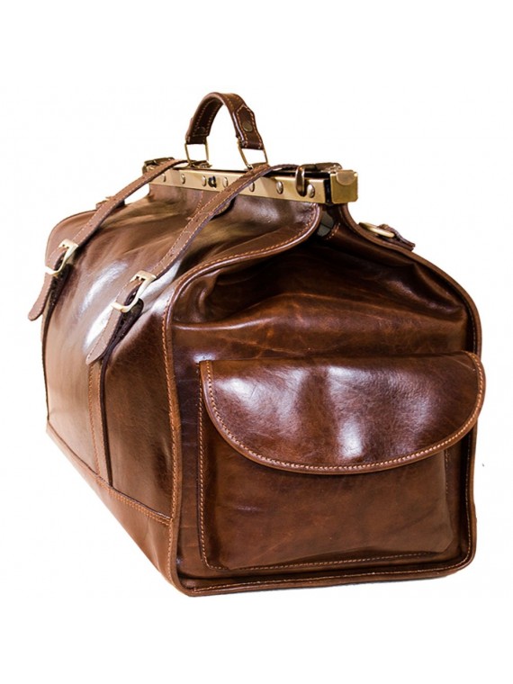 Vintage Italienische Leder Reisetasche Marrone (XXL)